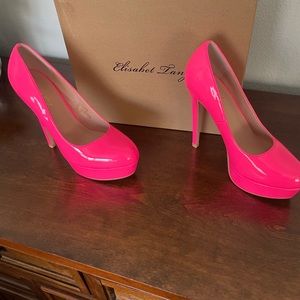 5.5” never worn platform heels! Hot fluorescent pink!